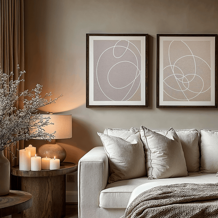 Halden Neutral Framed Wall Art- Set of 2 Accessories 