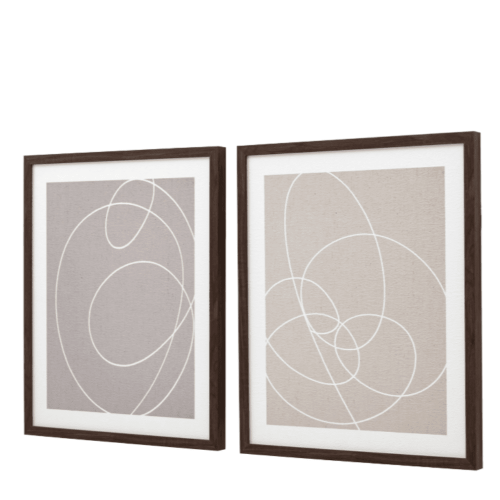Halden Neutral Framed Wall Art- Set of 2 Accessories 