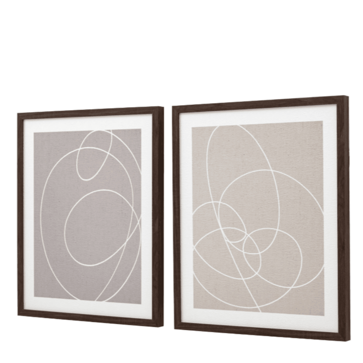 Halden Neutral Framed Wall Art- Set of 2 Accessories 