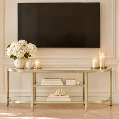 Hamilton Champagne Metal TV Unit Furniture 