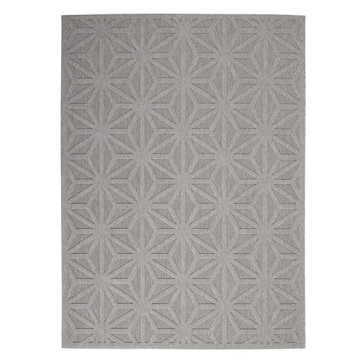 Harley Light Grey Geometric Indoor / Outdoor Rug Textiles 