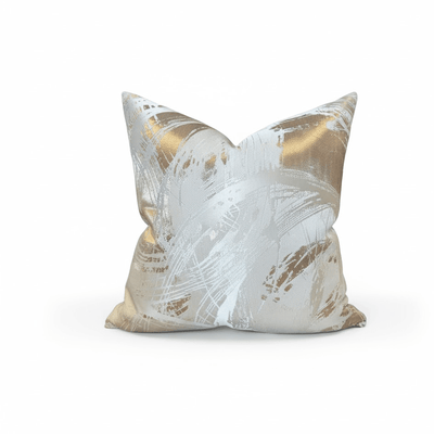 Harlow Cream & Gold Metallic Abstract Cushion - 50x50cm Textiles 