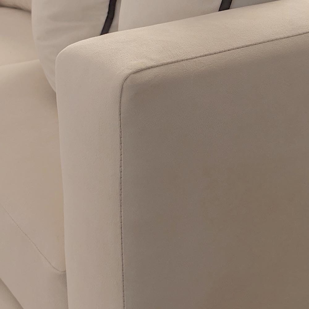 Harmony Cream Velvet Sofa Range With Black Wooden Plinth Rowen Homes