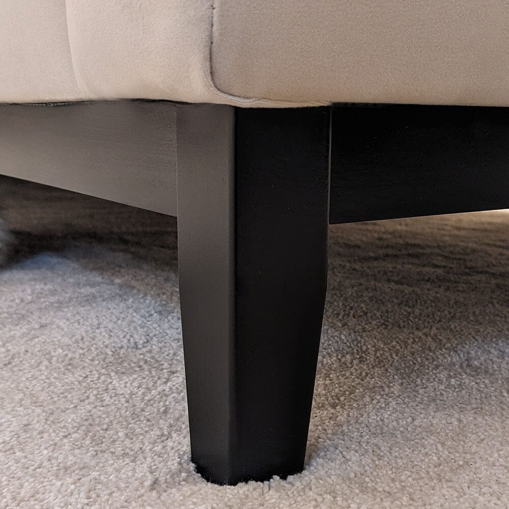 Harmony Cream Velvet Sofa Range With Black Wooden Plinth Rowen Homes