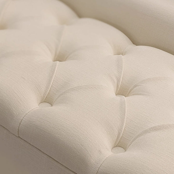 Harper Luxury Ivory Textured Ottoman Box Furniture 