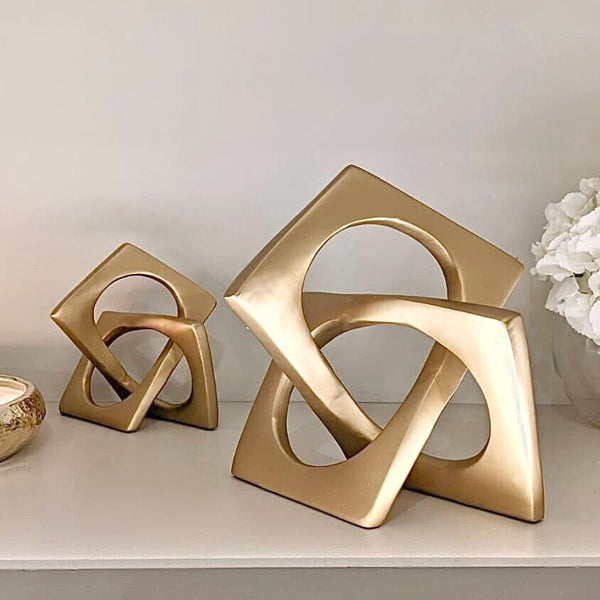Harriet Set of 2 Gold Decorative Knot Sculptures Accessories 