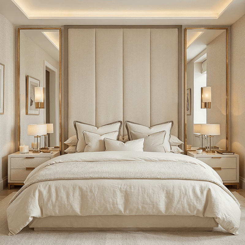 Harrington Natural Woven Channelled Headboard with Mauve Frame – Rowen ...