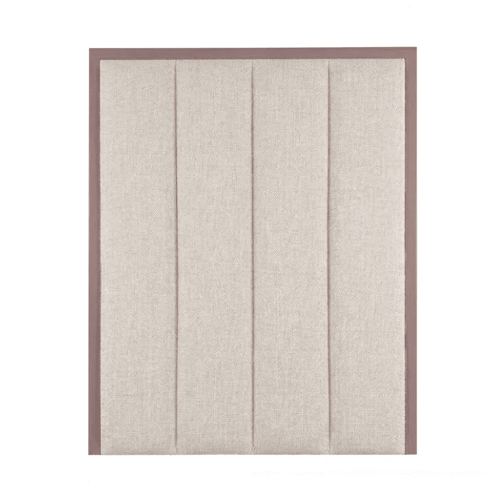 Harrington Natural Woven Channelled Headboard with Mauve Frame Beds and Headboards 