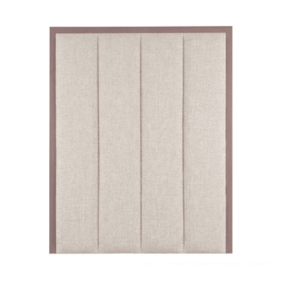 Harrington Natural Woven Channelled Headboard with Mauve Frame Beds and Headboards 