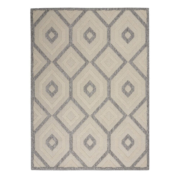 Hatfield Cream & Grey Geometric Indoor / Outdoor Rug Textiles 