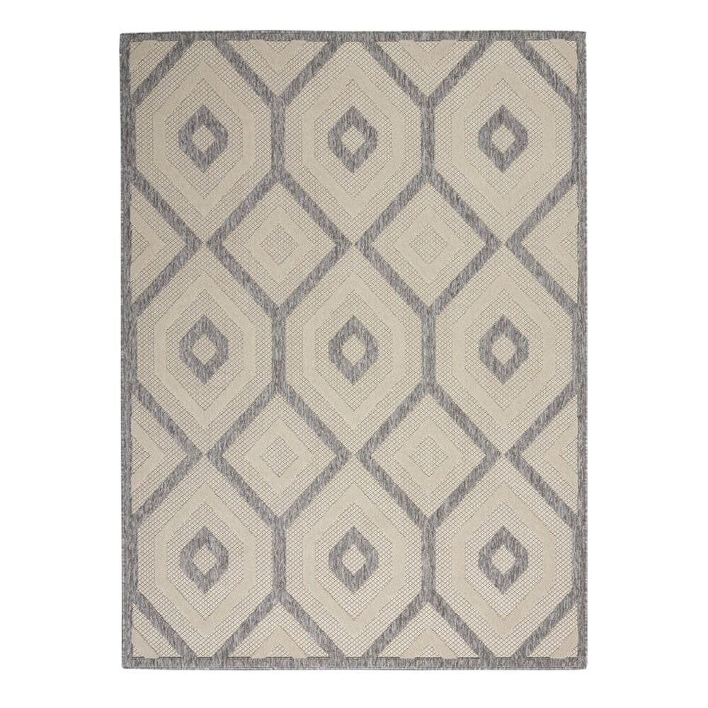 Hatfield Cream & Grey Geometric Indoor / Outdoor Rug Textiles 