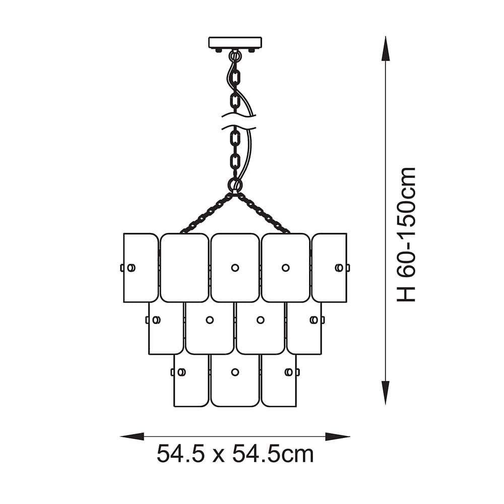 Hattie White Tinted Glass 3 Tier Chandelier Lighting 
