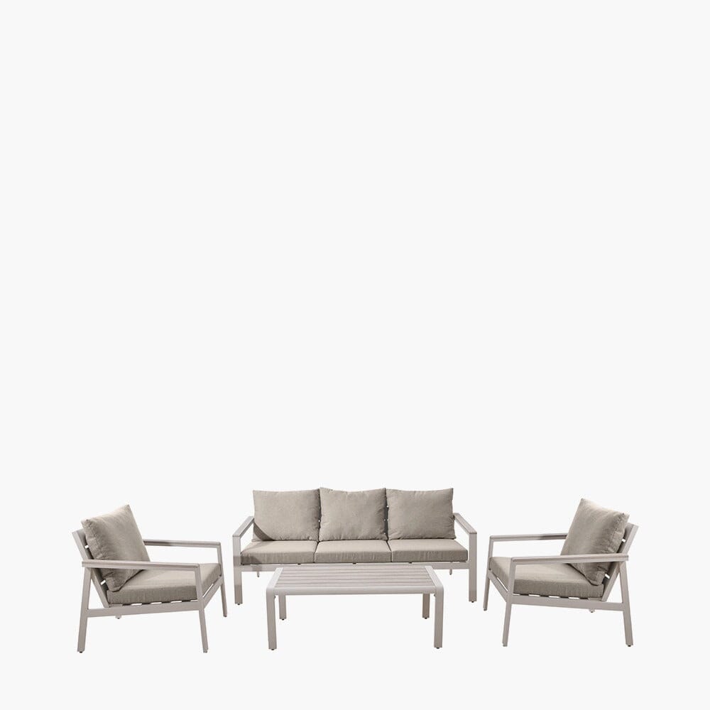 Hawaii Cream & Taupe 4 Piece Outdoor Lounge Set Outdoor 