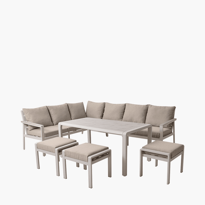 Hawaii Cream & Taupe 5 Piece Outdoor Corner Dining Set Outdoor 