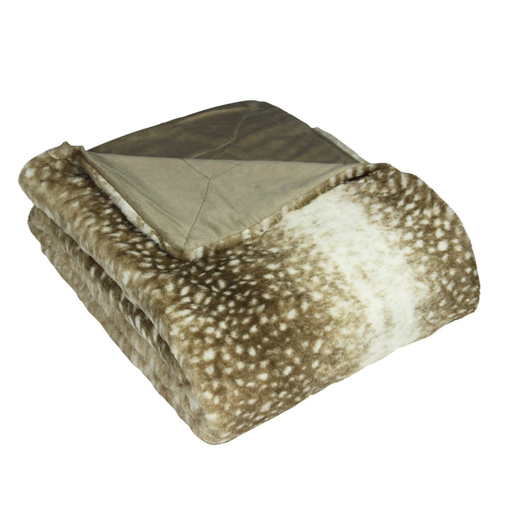 Hazel Cream & Brown Two-Toned Faux Fur Throw Textiles 