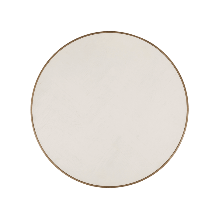 Helena Luxury Cream Oak Veneer Nested Coffee Tables with Brass Detailing Furniture 