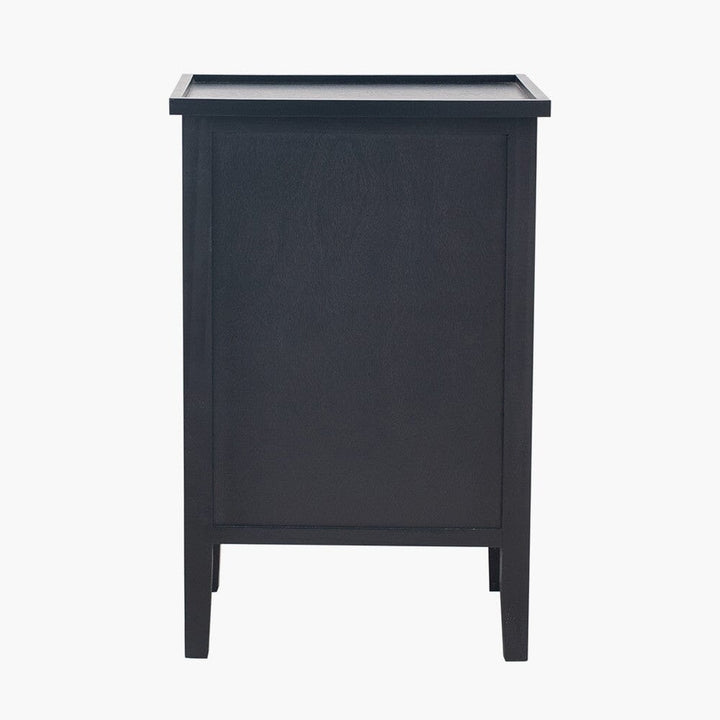 Henrik Black 3 Drawer Bedside Table with Gold Handles Furniture 