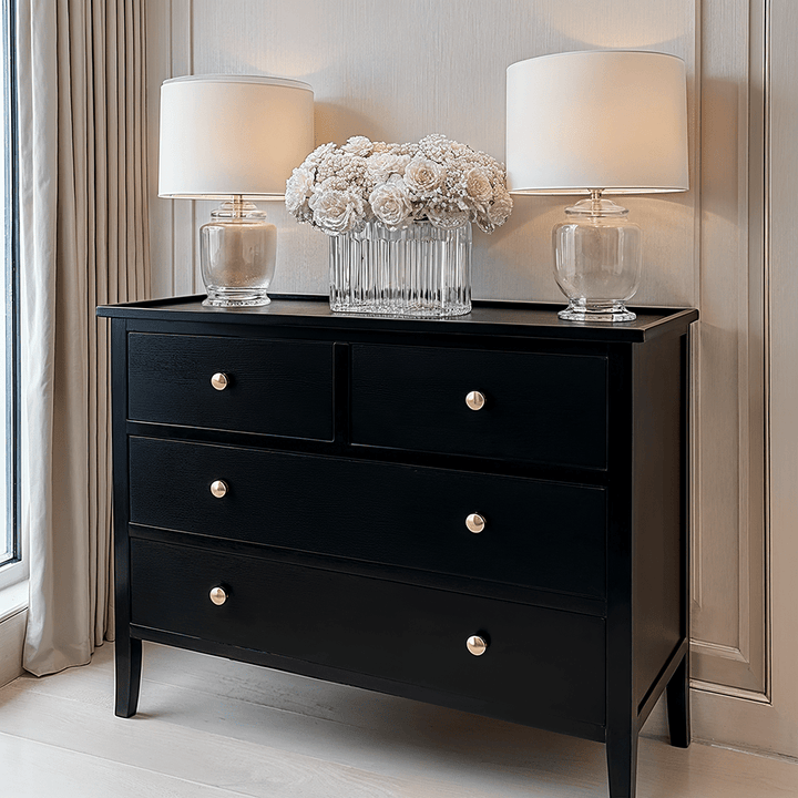 Henrik Black 4 Drawer Chest with Gold Handles Henrik Black 4 Drawer Chest with Gold Handles