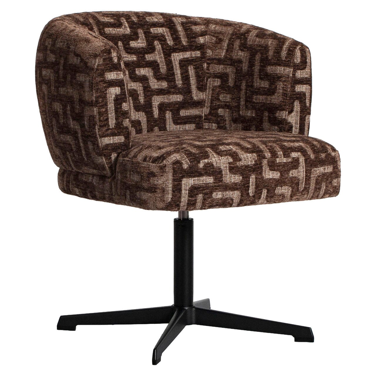 Herman Brown Patterned Swivel Dining Chair Furniture 