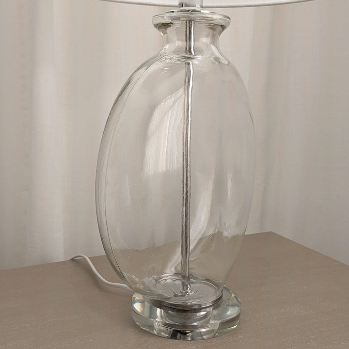 Hiero Glass & Silver Table Lamp Lighting 