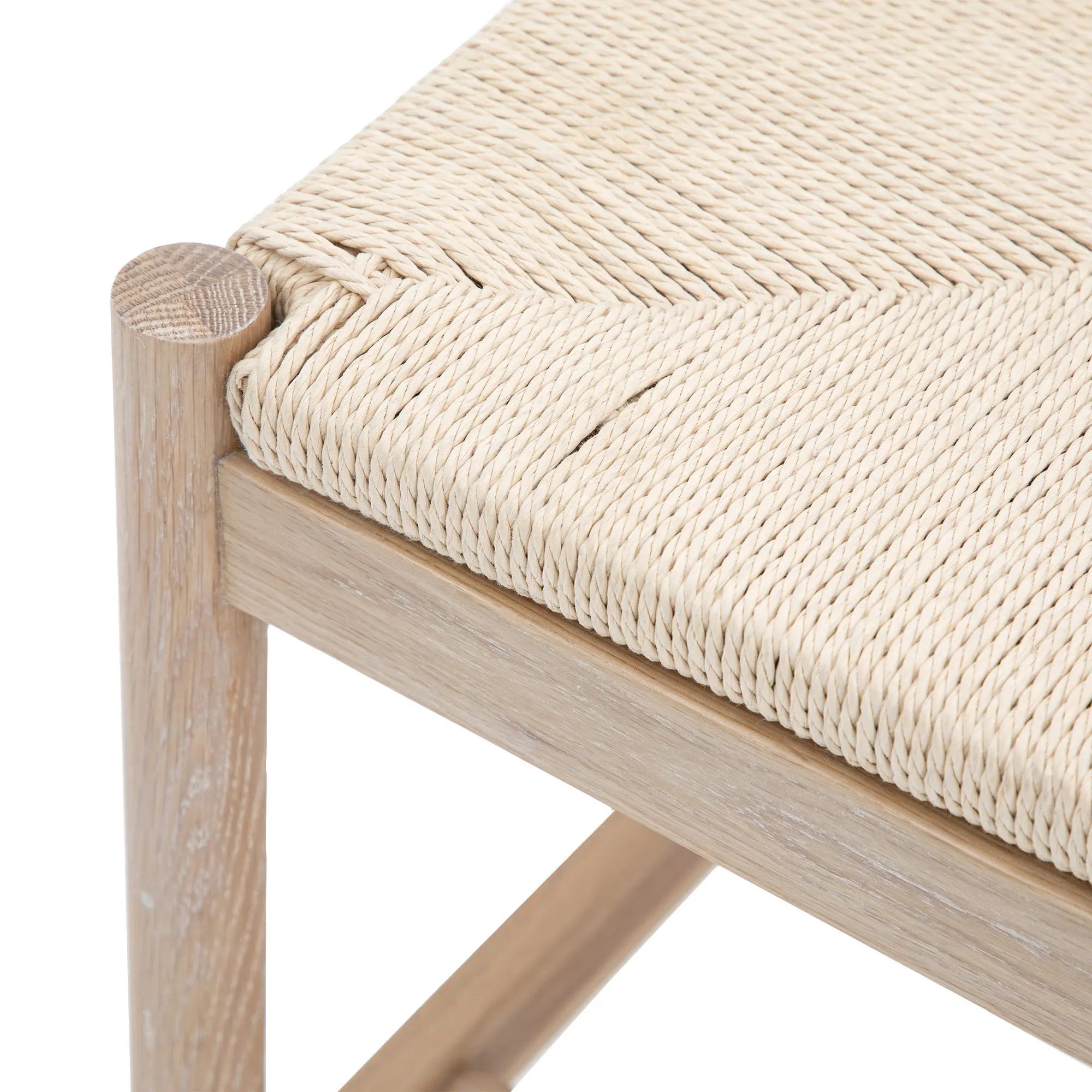 Highclere Natural Rope Top Bench with Oak Legs Furniture 