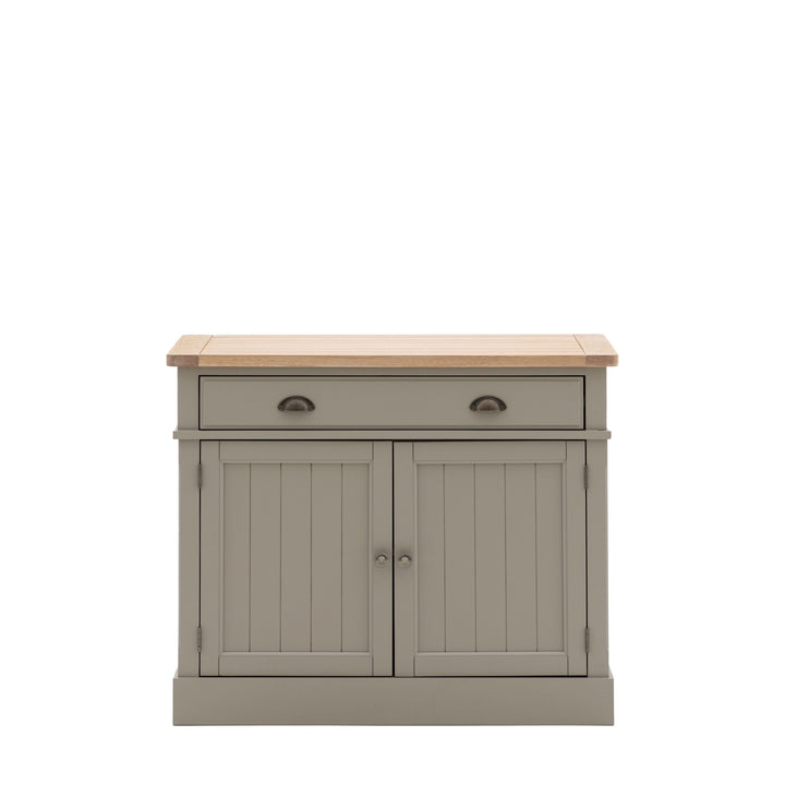 Highclere Sage Green Painted 2 Door Sideboard with Oak Top Furniture 