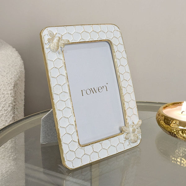 Honey Bee White & Gold Bee Photo Frame - 4x6" Accessories 