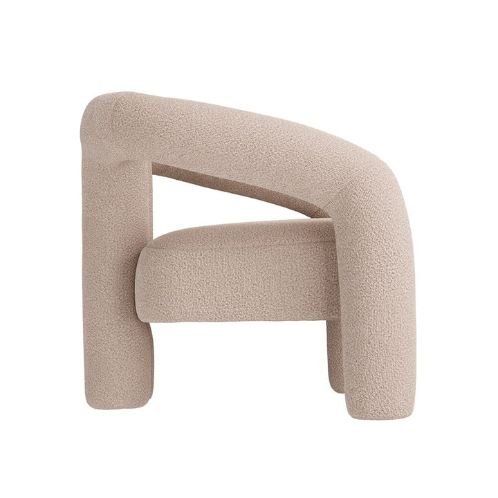 Houston Cream Curved Accent Chair Furniture 