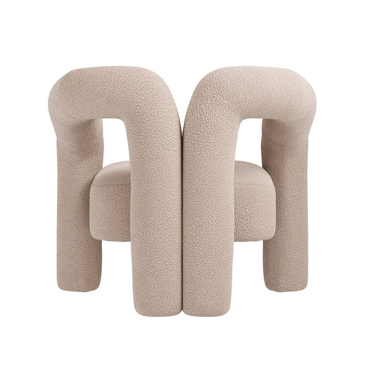 Houston Cream Curved Accent Chair Furniture 