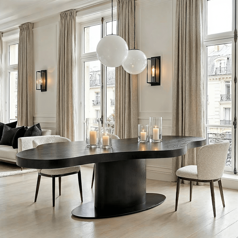 Hyde Dark Wood Wave Edge Dining Table Furniture 
