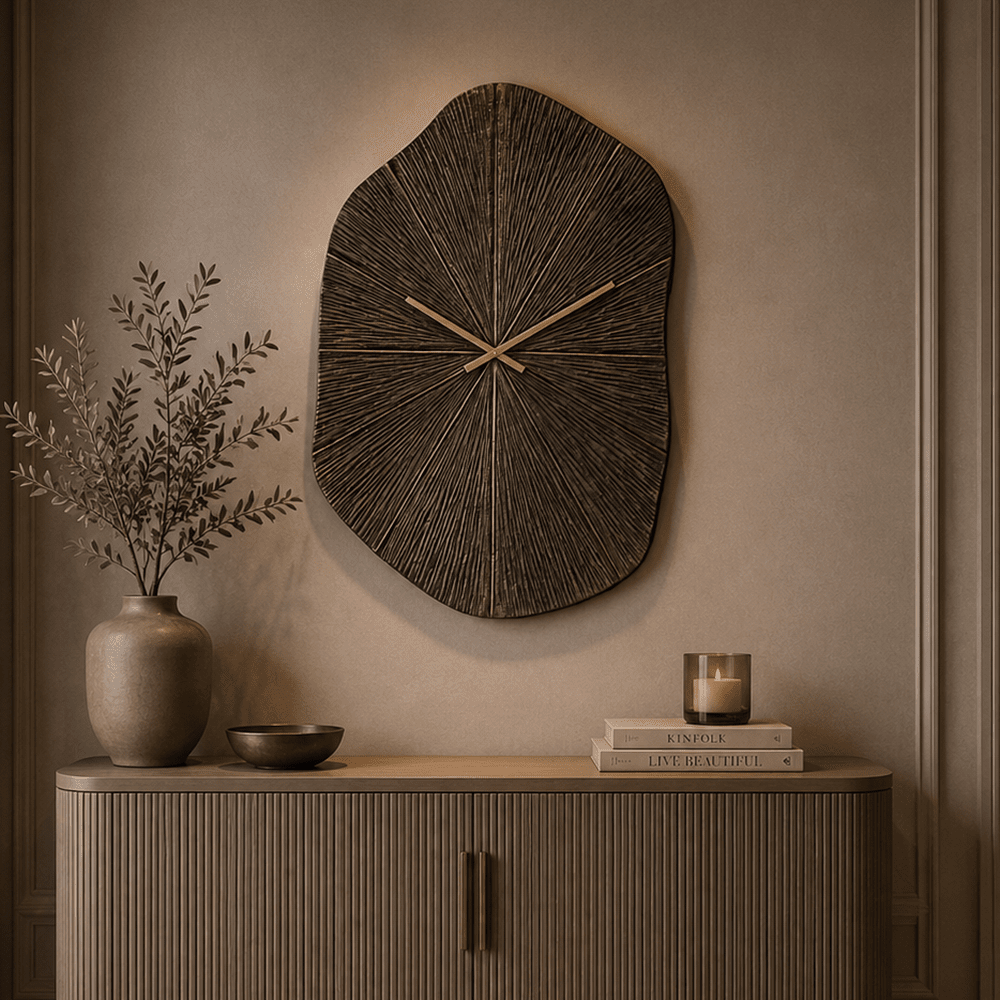Hygge Bronze Abstract Wall Clock Accessories 