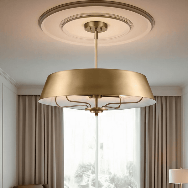 Ianthe Gold 4 Light Ceiling Light with Gold Shade Lighting 
