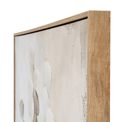 Ila Neutral Leaf Print Framed Canvas Wall Art Accessories 