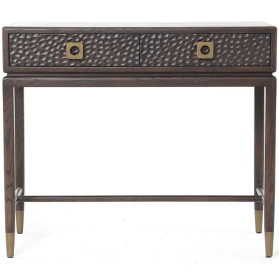Osmund Dark Hammered Oak Effect  2 Drawer Console Table
