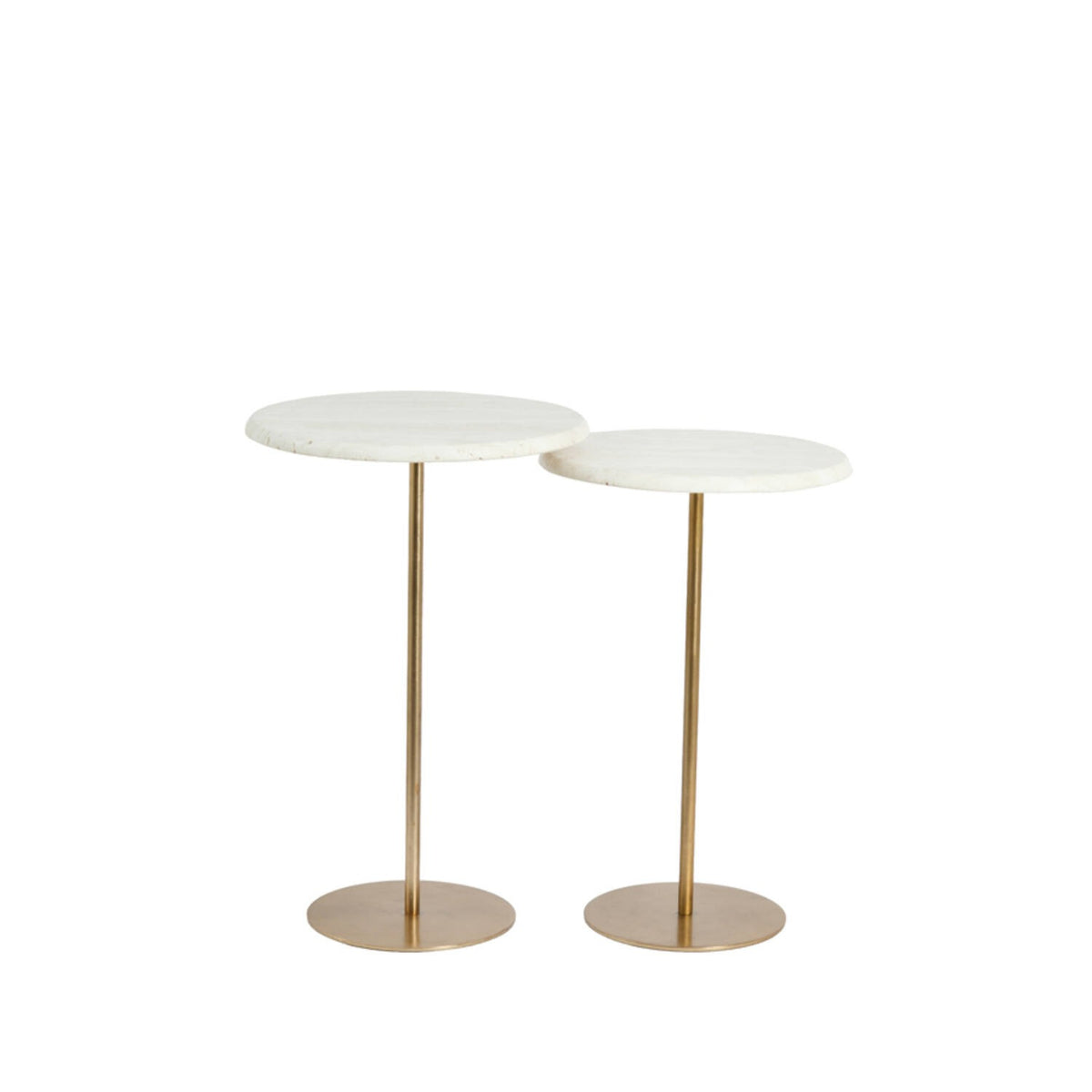 Lizia Cream & Gold Nesting Side Tables - Set of 2