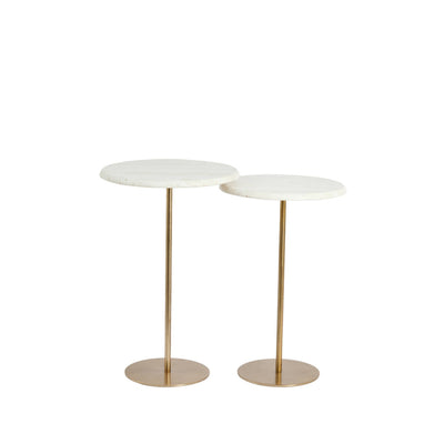 Lizia Cream & Gold Nesting Side Tables - Set of 2
