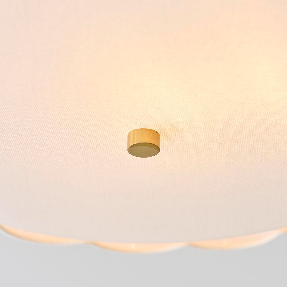 Pandora Cream & Gold Flush Ceiling Light