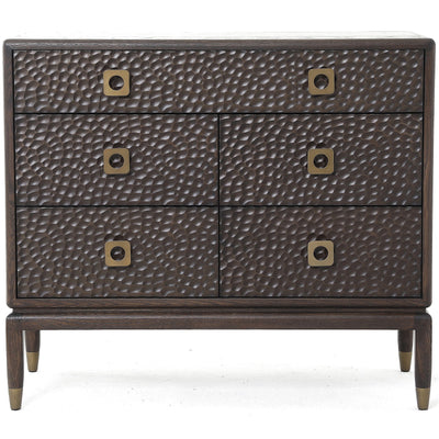 Osmund Dark Hammered Oak Effect 5 Drawer Chest