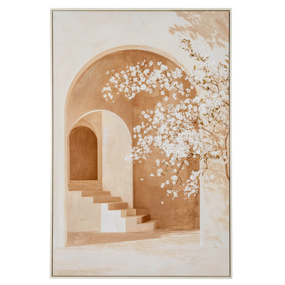 Madelyn Blossom Detail Neutral Handpainted Canvas Wall Art