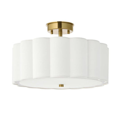 Pandora Cream & Gold Flush Ceiling Light