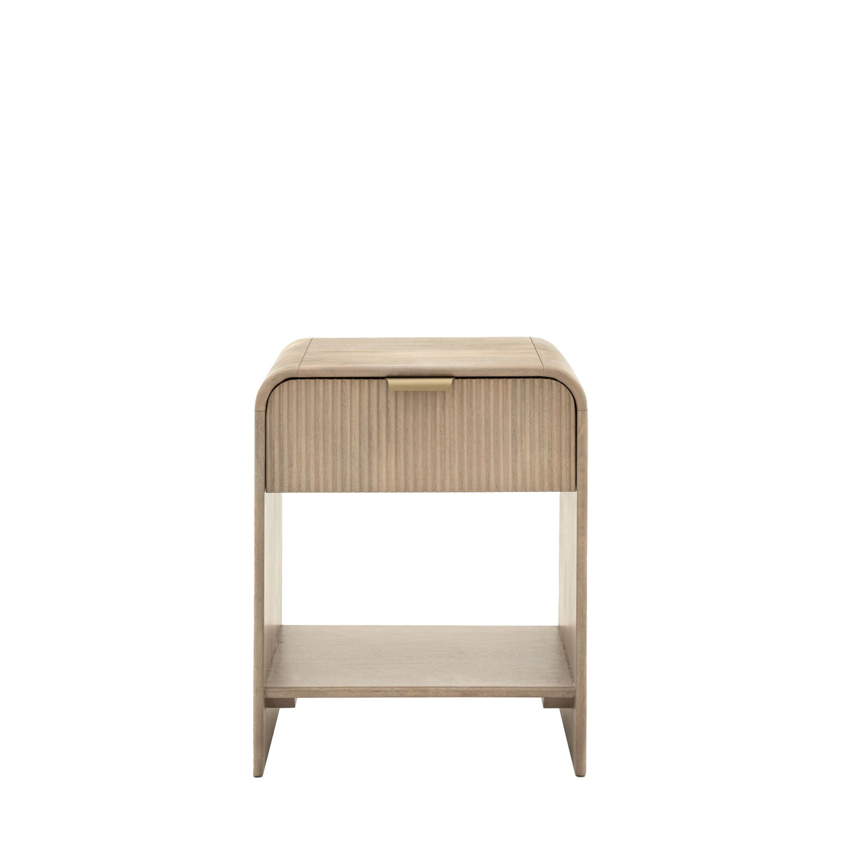 Penelope Luxury Ribbed Wooden 1 Drawer Bedside Table