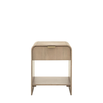 Penelope Luxury Ribbed Wooden 1 Drawer Bedside Table