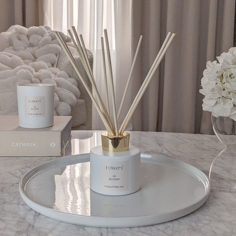 In Bloom White Reed Diffuser - Freesia & White Pear – Rowen Homes