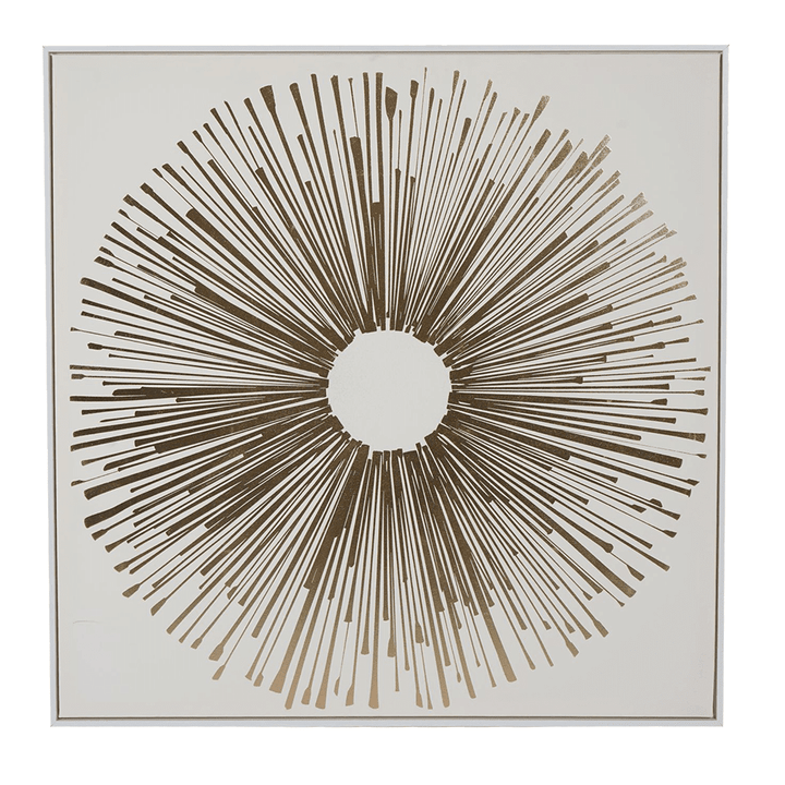 In Stock - Aaliyah Golden Sunburst Large Framed Canvas Wall Art 