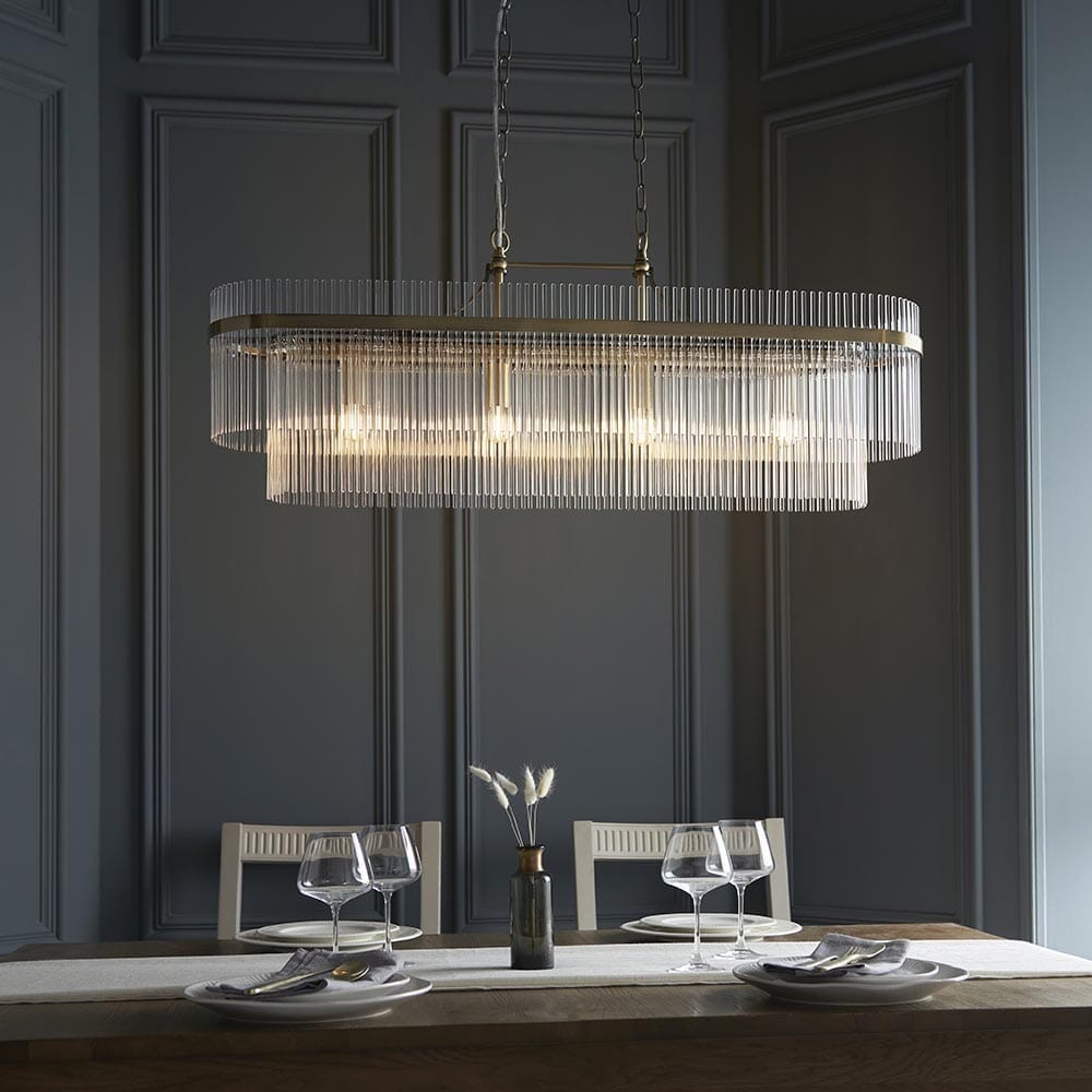 In Stock -Abella Light Gold 4 Light Linear Pendant Ceiling Light Lighting 