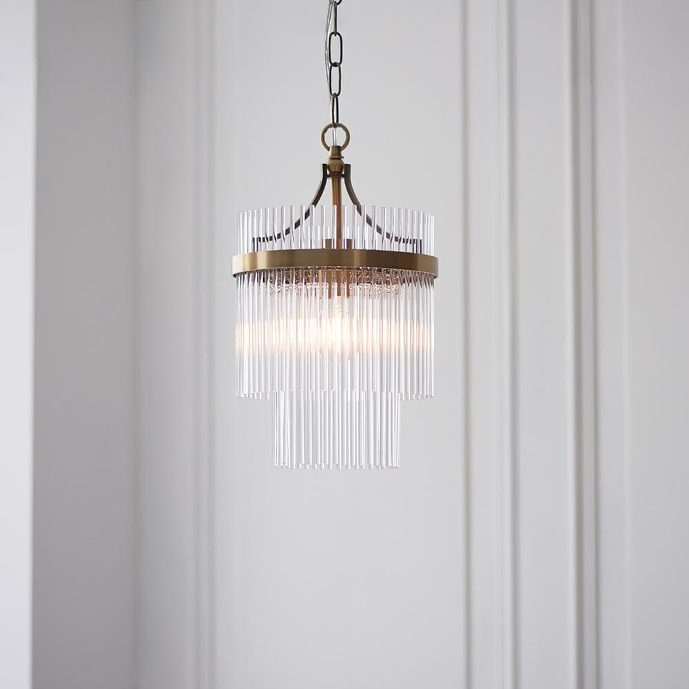 In Stock - Abella Light Gold & Glass Pendant Ceiling Light Lighting 