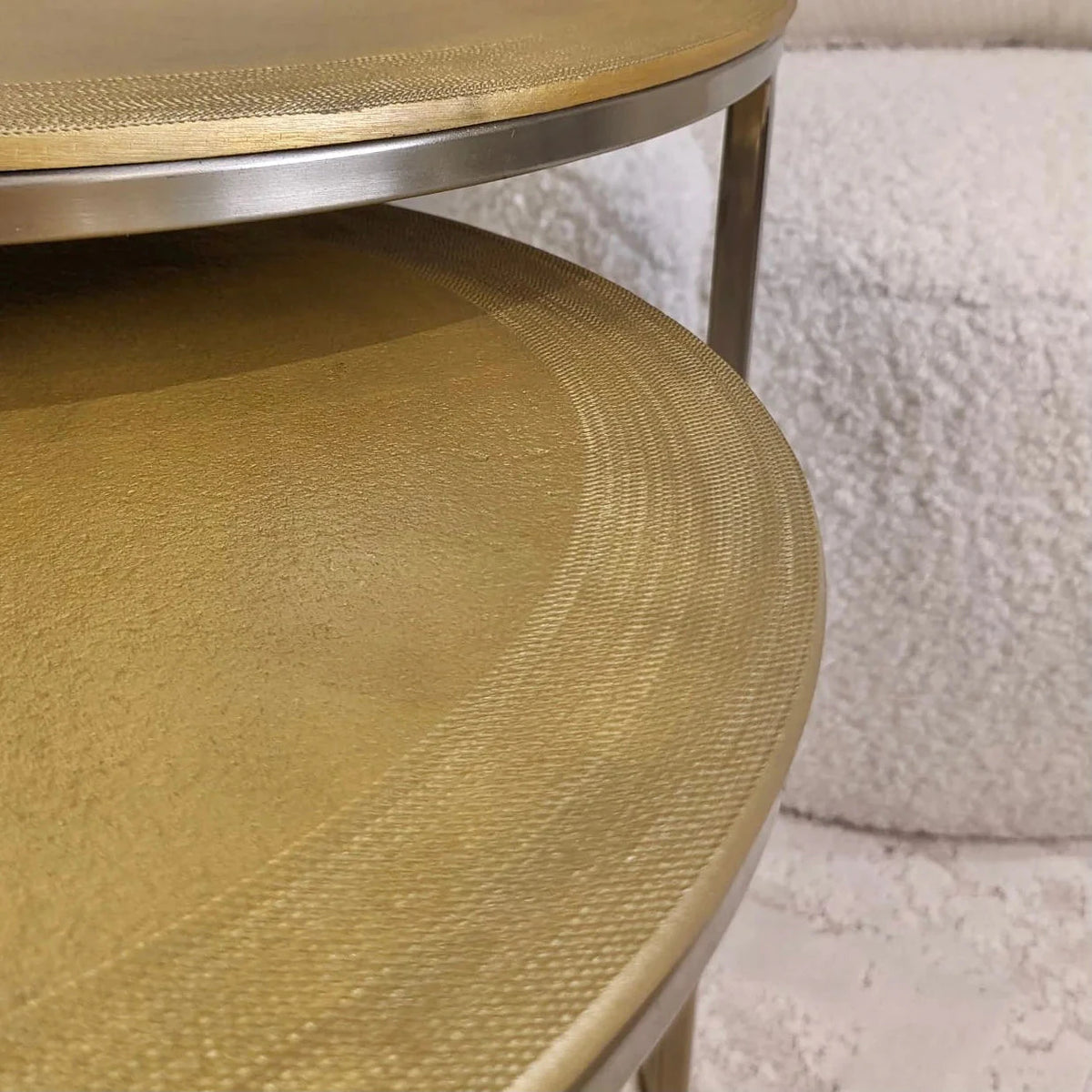 In Stock - Adele Light Gold Round Nested Metal Side Tables - Set of 2 Furniture 