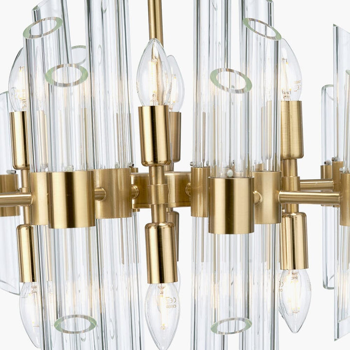 In Stock - Amelia Antique Brass & Glass Ceiling Light Lighting 