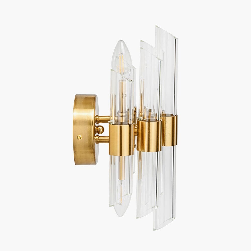 In Stock - Amelia Antique Brass & Glass Wall Light 