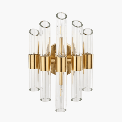 In Stock - Amelia Antique Brass & Glass Wall Light 